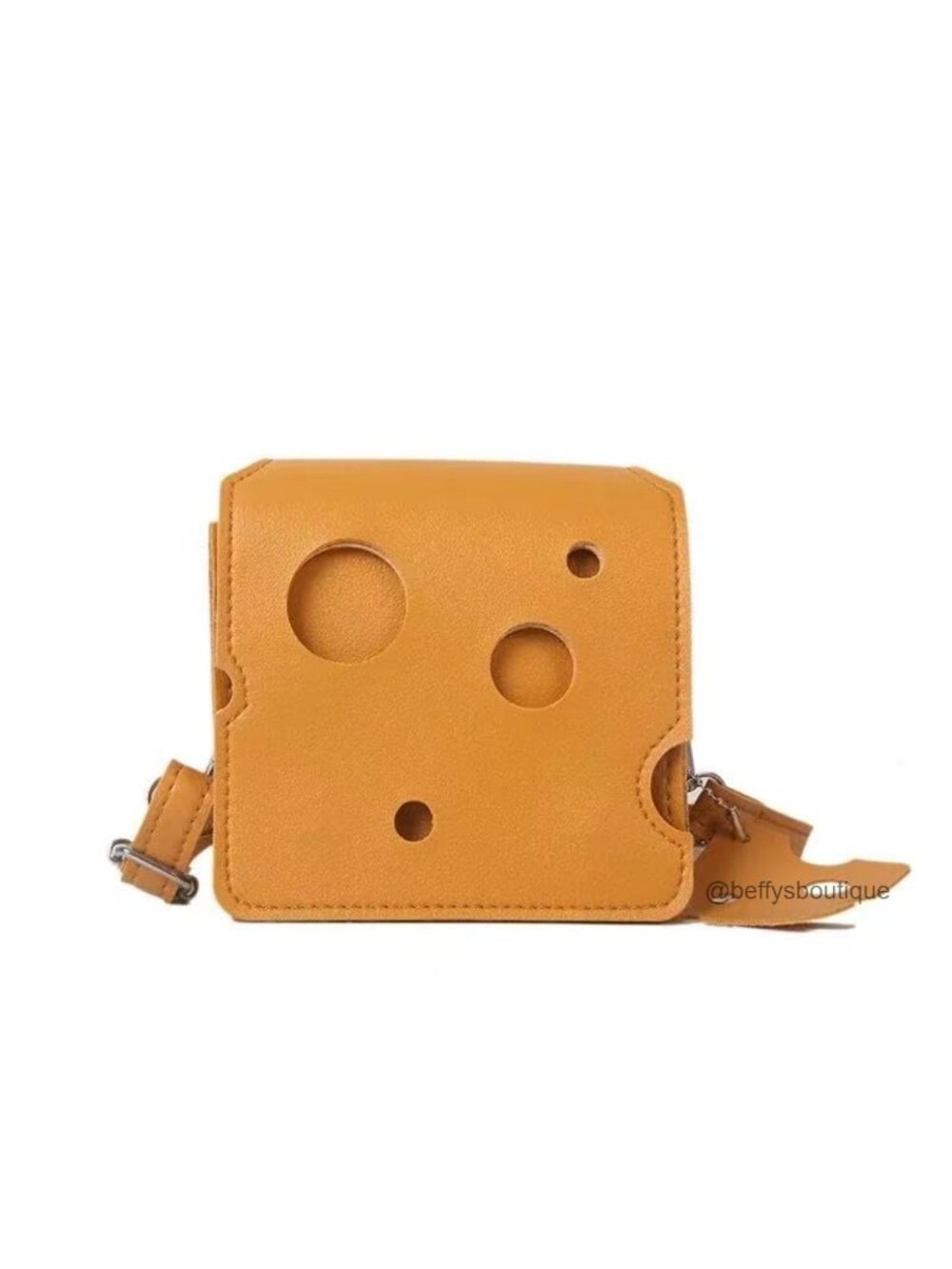 PU Leather Cheese Shaped Crossbody Bag Mini Shoulder Handbag